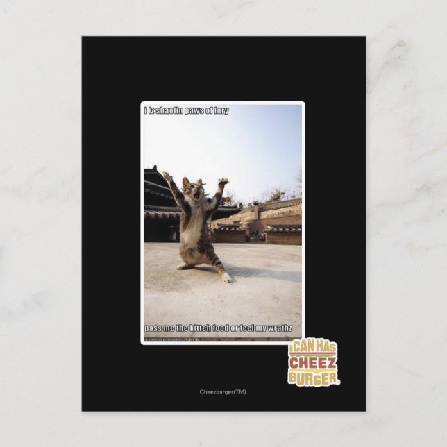 Postal Yo soy garras de caolín de furia (Anverso)