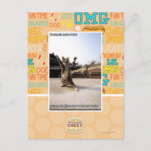 Postal Yo soy garras de caolín de furia (Anverso)