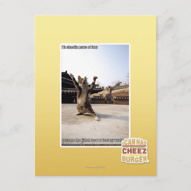 Postal Yo soy garras de caolín de furia (Anverso)