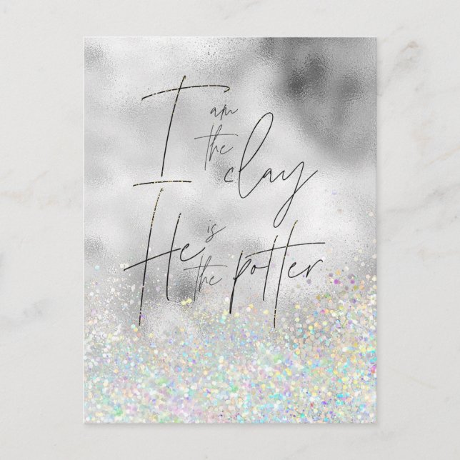 Postal Yo soy la arcilla; Él es el cristiano Potter (Anverso)