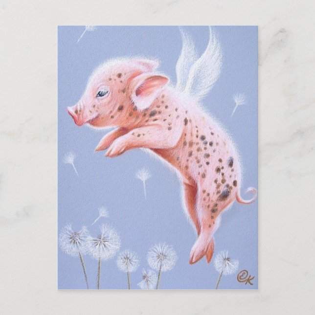 Postal ¡Yo también puedo volar! (Anverso)