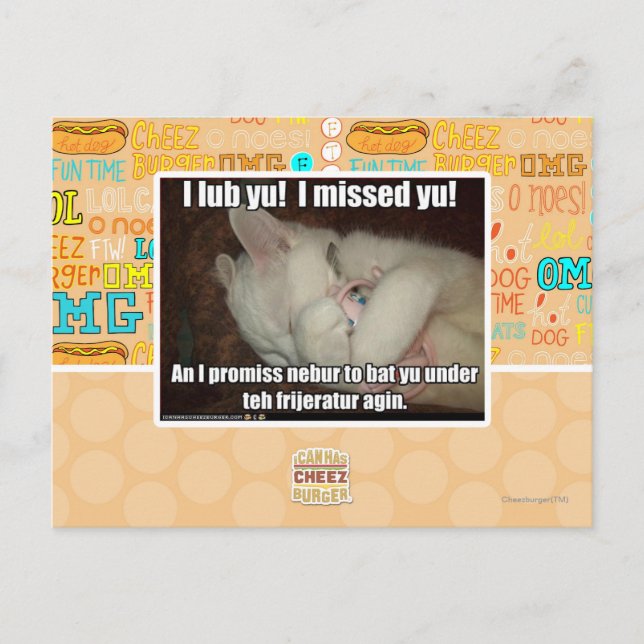 Postal ¡Yo te saludo! ¡Te extrañé! (Anverso)