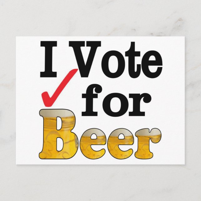 Postal Yo voto por la cerveza (Anverso)