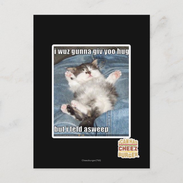 Postal Yo wuz gunna giv yoo abrazo (Anverso)