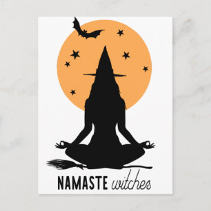 Postal Yoga de Halloween contemporáneo