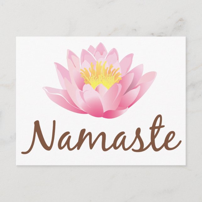 Postal Yoga de la flor de Namaste Lotus (Anverso)