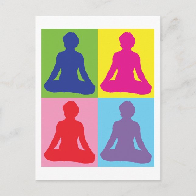 Postal Yoga de Lotus Pose multicolor (Anverso)