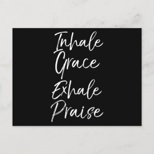 Postal Yoga diciendo: Inhale Grace Exhale elogia a amante