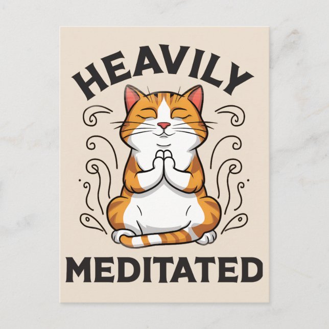 Postal Yoga divertida altamente meditado (Anverso)