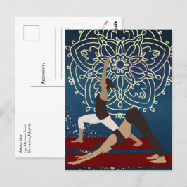 Postal Yoga Gold, Blue y Red Mandala Personalizada