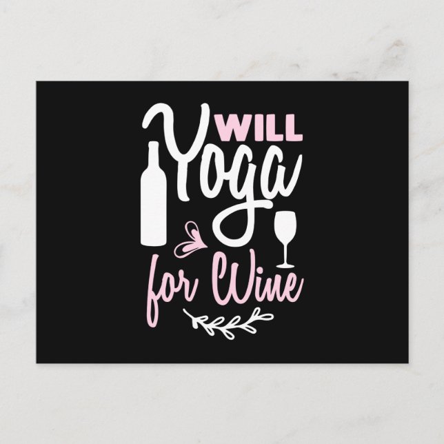 Postal Yoga Lover | Will Yoga For Wine (Anverso)