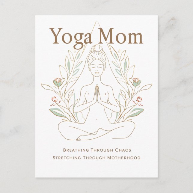 Postal Yoga Mamá Respirando a Través de la Maternidad (Anverso)