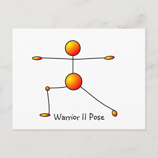 Postal Yoga Pose - Warrior II Pose (Anverso)