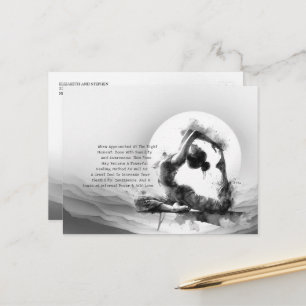 Postal Yoga Reiki Postura del Rey Pigeon de una sola pier