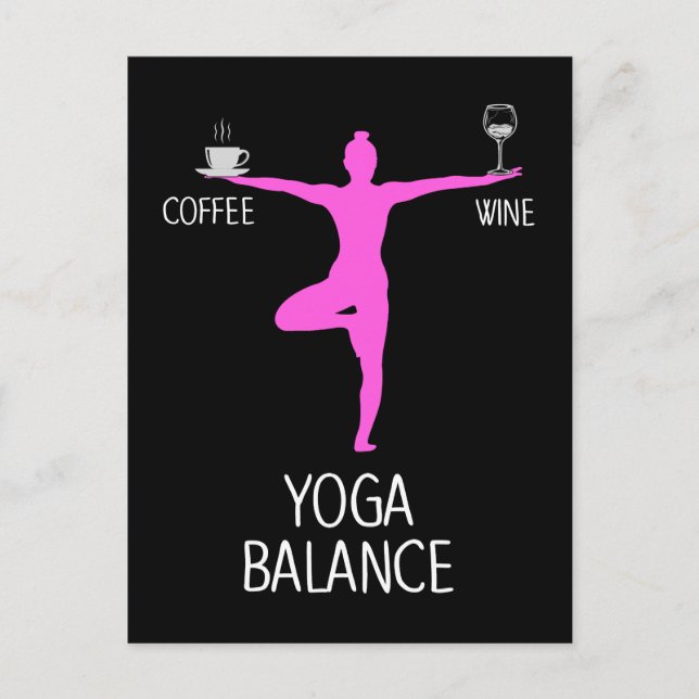 Postal Yoga Wine and Coffee Lover (Anverso)