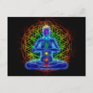 Postal Yoga y meditación - flor de la vida
