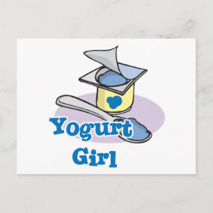 Postal Yogurt Chica yogur arándano