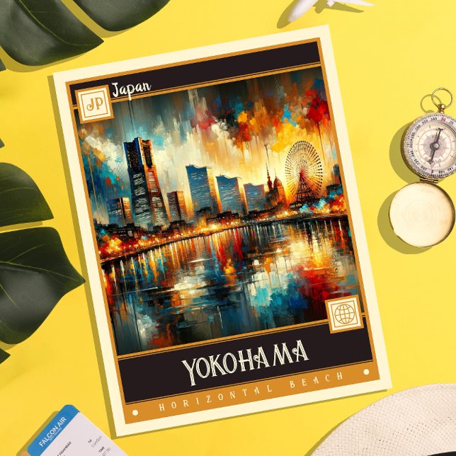 Postal Yokohama, Japón | Pintura de época (Subido por el creador)