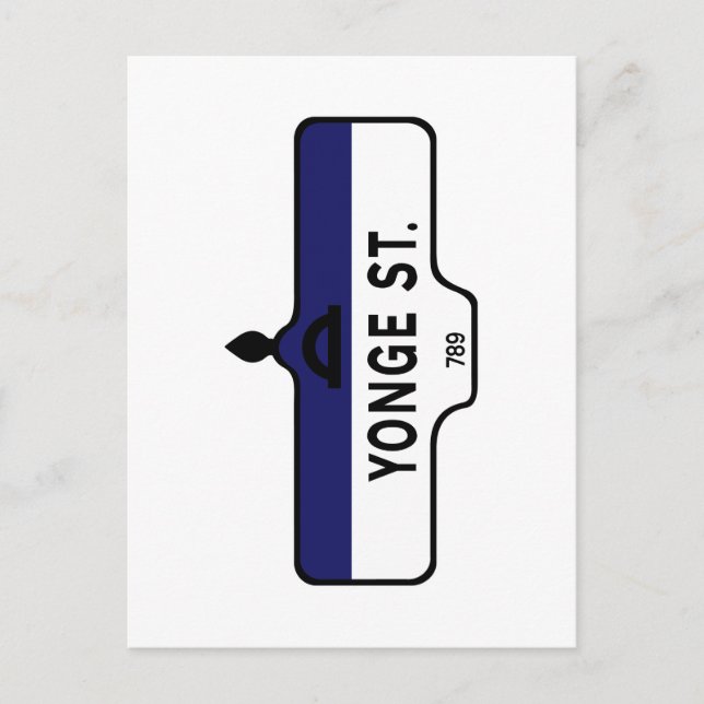 Postal Yonge Street, Rótulo de la calle Toronto (Anverso)