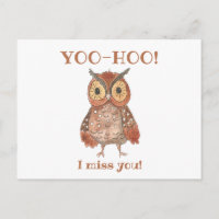 Yoo-hoo Cute Owl Te Extraño De Maestra Escolar