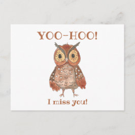 Postal Yoo-hoo Cute Owl Te Extraño De Maestra Escolar
