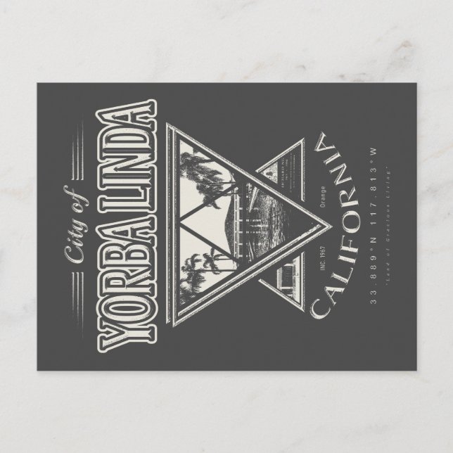 POSTAL YORBA LINDA - NARANJA CALIFORNIA (Anverso)