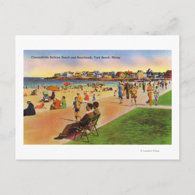 Postal York Beach View of Concordville Beach & (Anverso)