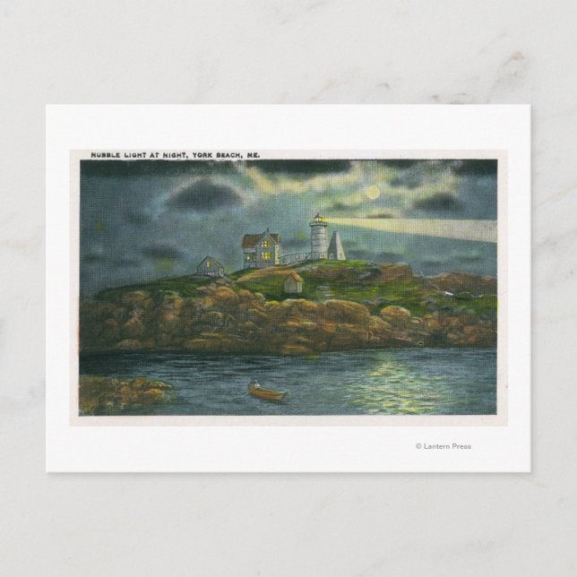 Postal York Beach View of the Nubble Lighthouse at (Anverso)