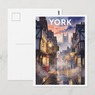 Postal York Inglaterra Viajes Antiguos