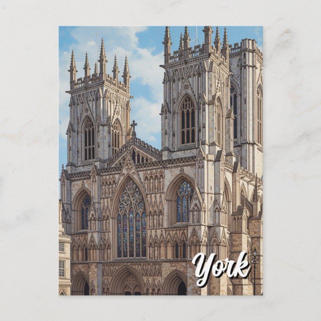 Postal York Minster England Travel (Anverso)