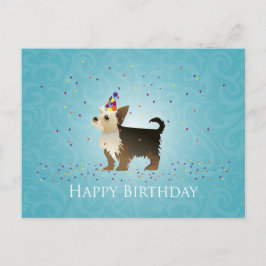 Postal Yorkie Birthday Design