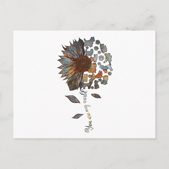 Postal Yorkie Eres Mi Yorkie Gráfico Mundial Del Girasol (Anverso)