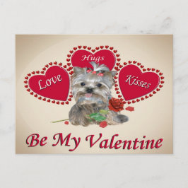 Postal Yorkie Love Hugs and Kisses