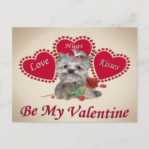 Postal Yorkie Love Hugs and Kisses