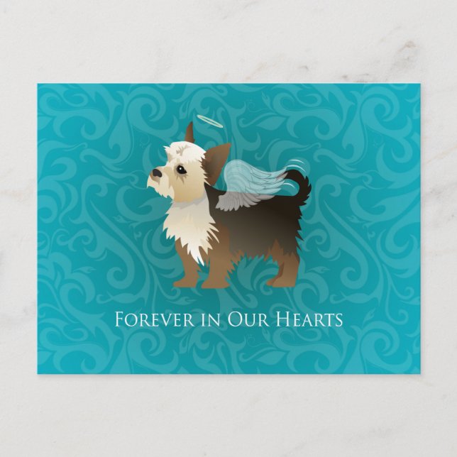Postal Yorkie - Mascota Memorial - Angel Dog (Anverso)