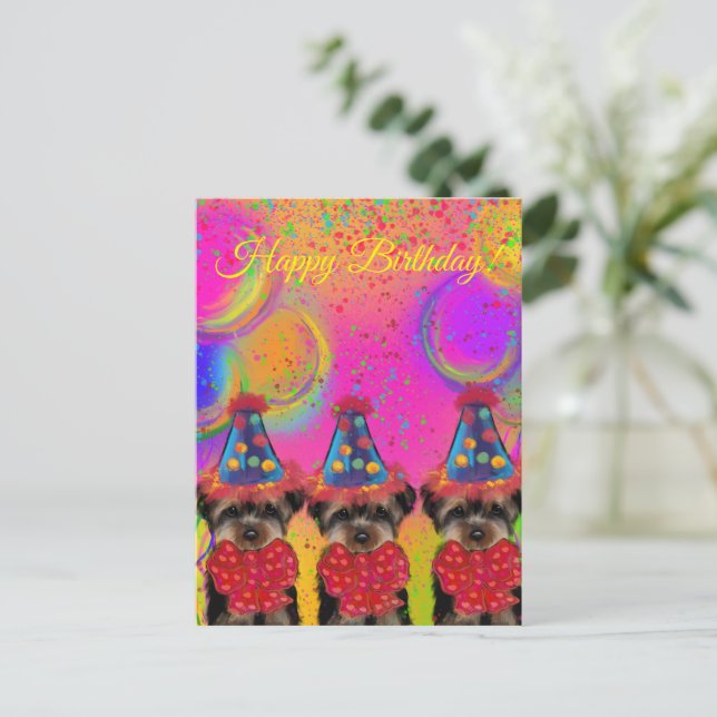 Postal Yorkie Poo (Anverso de pie)