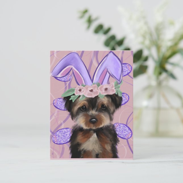 Postal  Yorkie Poo    (Anverso de pie)