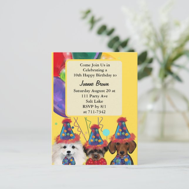 Postal Yorkie Poo  (Anverso de pie)