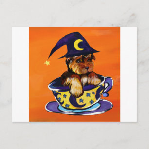 Postal Yorkie Poo de Halloween