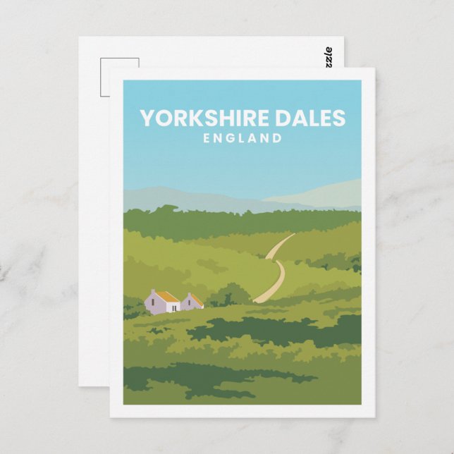 Postal Yorkshire Dales England Travel Place Ilustracion (Anverso / Reverso)