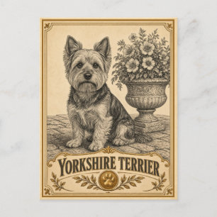 Postal Yorkshire Terrier, Patrimonio Vintage Perro