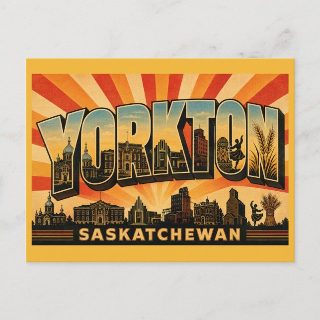 Postal Yorkton Saskatchewan Corazón Ucraniano (Anverso)