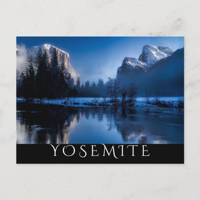 Postal Yosemite escénica en invierno (Anverso)