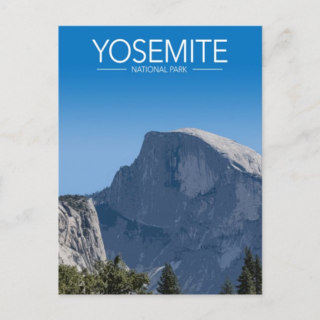 Postal Yosemite National, California Park Stylized Travel (Anverso)