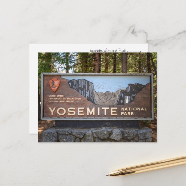 Postal Yosemite National Park – Rustic Travel Photography (Anverso/Reverso In Situ)