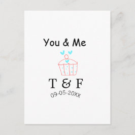 Postal You and me love cup cake red valentine's day name 