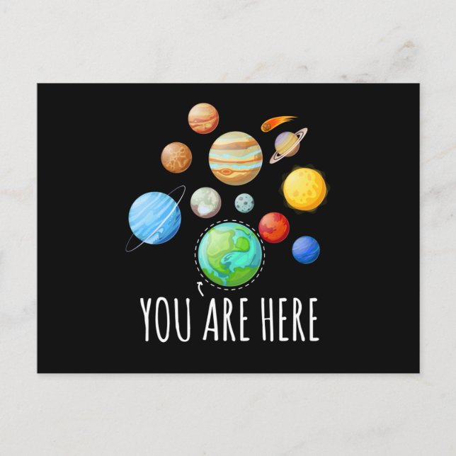 Postal You Are Here Planet Astronaut Space (Anverso)