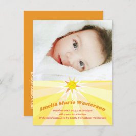 Postal You are my Sunshine Baby Birth Announcement
