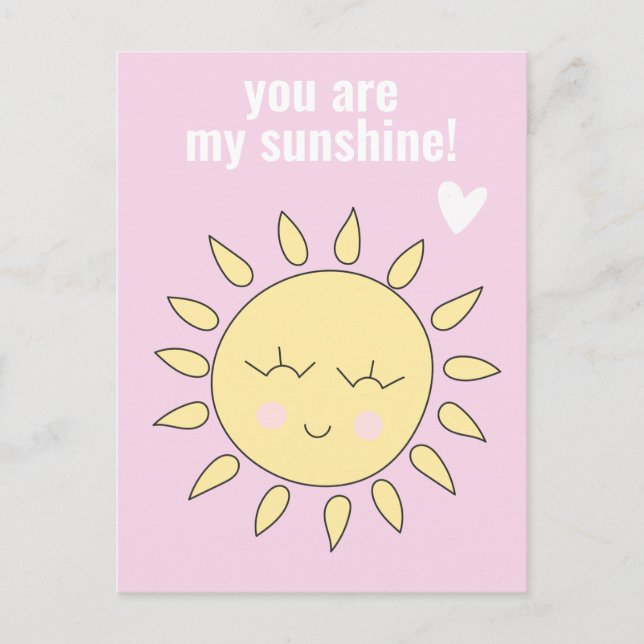 Postal You Are My Sunshine Cute Classroom Valentine's Day (Anverso)