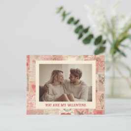 Postal You Are My Valentine Custom Photo & Text Card